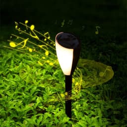 image-Solar Led Warm White Two-Color Acousto-Optic Lawn Lamp