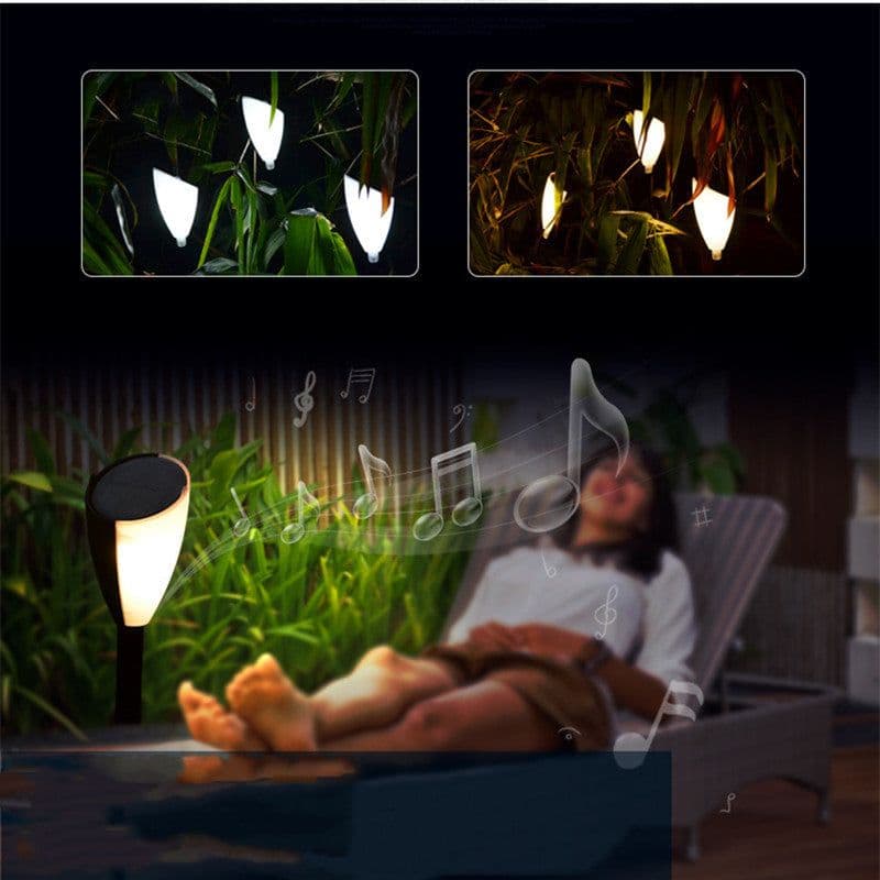 image-Solar Led Warm White Two-Color Acousto-Optic Lawn Lamp