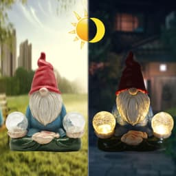 image-Solar LED Resin Ornaments Dwarf Doll Outdoor Statue Courtyard Gardening Decoration Artistic Figurine Micro Landscape Accessories