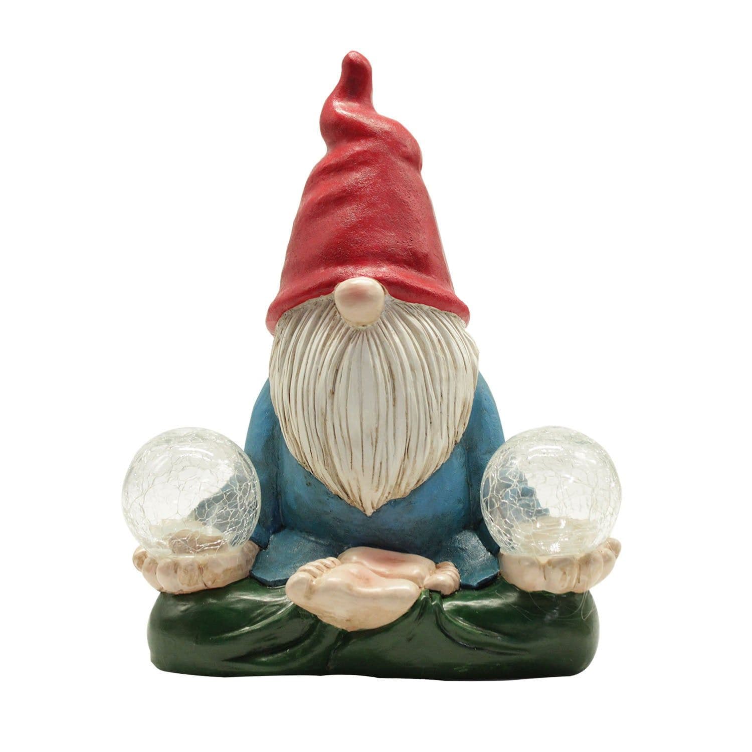 image-Solar LED Resin Ornaments Dwarf Doll Outdoor Statue Courtyard Gardening Decoration Artistic Figurine Micro Landscape Accessories
