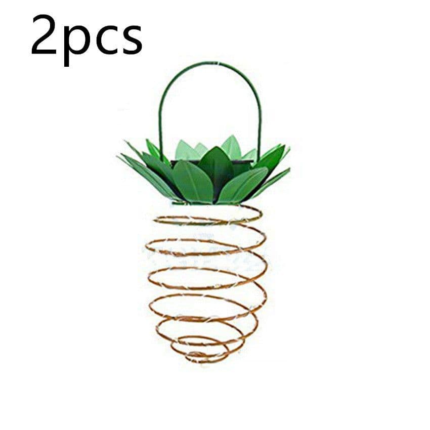 image-Outdoor Waterproof Garden Pineapple Solar Lights Path Lights Hanging Fairy Lights Solar Led Warm Fairy String Decor