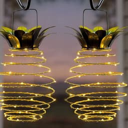image-Outdoor Waterproof Garden Pineapple Solar Lights Path Lights Hanging Fairy Lights Solar Led Warm Fairy String Decor