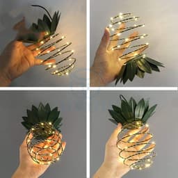 image-Outdoor Waterproof Garden Pineapple Solar Lights Path Lights Hanging Fairy Lights Solar Led Warm Fairy String Decor