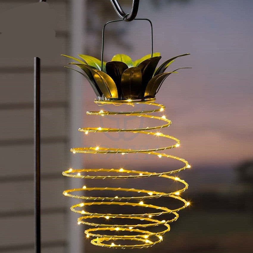image-Outdoor Waterproof Garden Pineapple Solar Lights Path Lights Hanging Fairy Lights Solar Led Warm Fairy String Decor