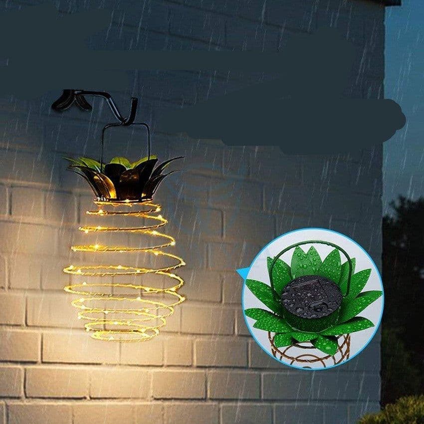 image-Outdoor Waterproof Garden Pineapple Solar Lights Path Lights Hanging Fairy Lights Solar Led Warm Fairy String Decor