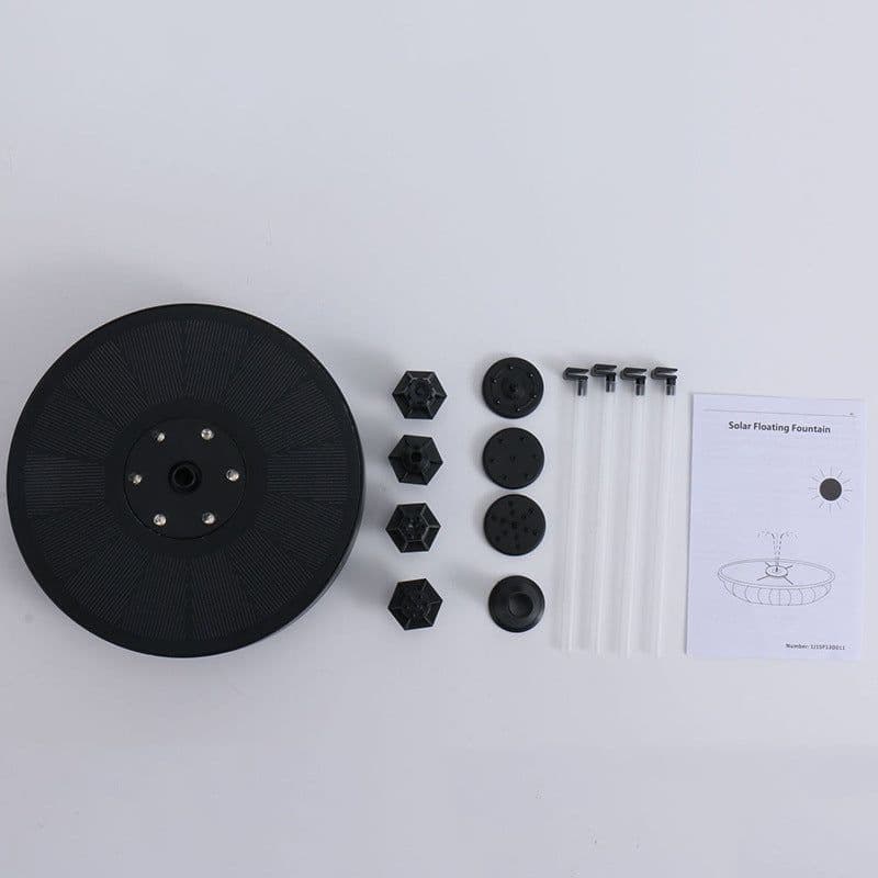 image-Solar Fountain Pump Fountain Light Round Floating Fountain Pump Color LED Light