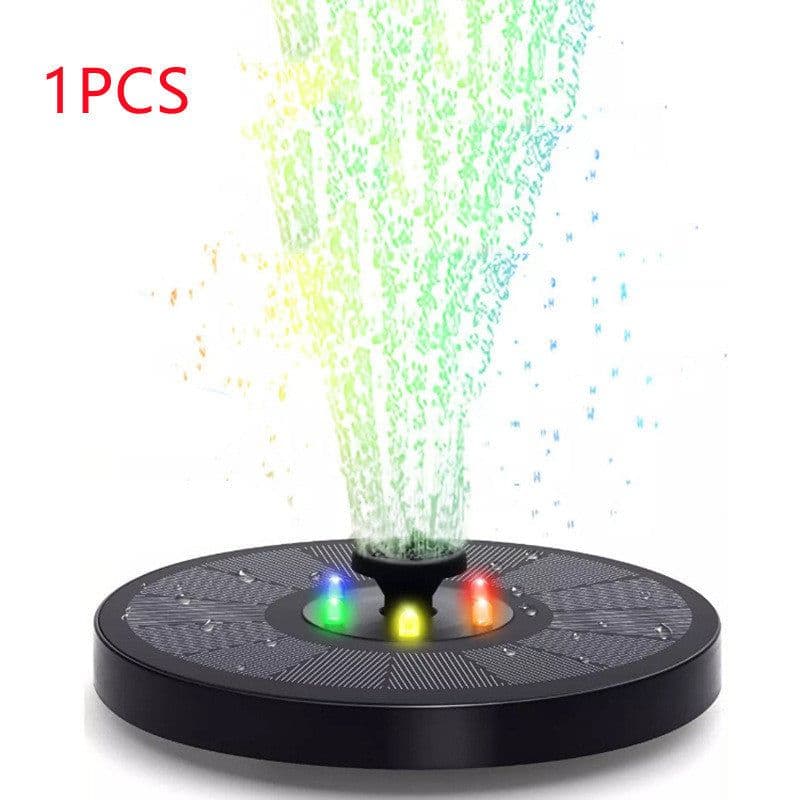 image-Solar Fountain Pump Fountain Light Round Floating Fountain Pump Color LED Light