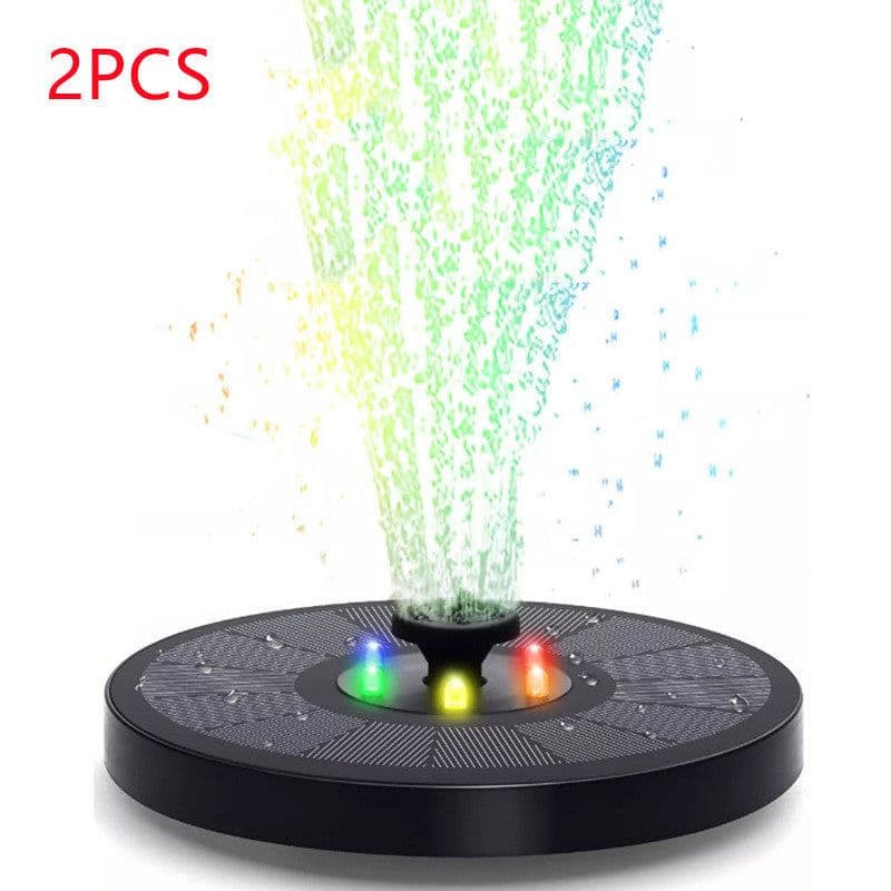 image-Solar Fountain Pump Fountain Light Round Floating Fountain Pump Color LED Light