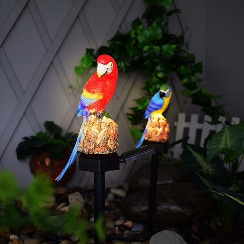 image-Parrot Solar Light Outdoor Waterproof Garden Lawn Plug Landscape Light Garden Decoration Resin New Modern Courtyard