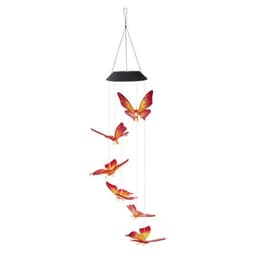 image-Solar Powered LED Wind Chime Light Hanging Color-Changing Yard Garden Butterfly Lamp Decor