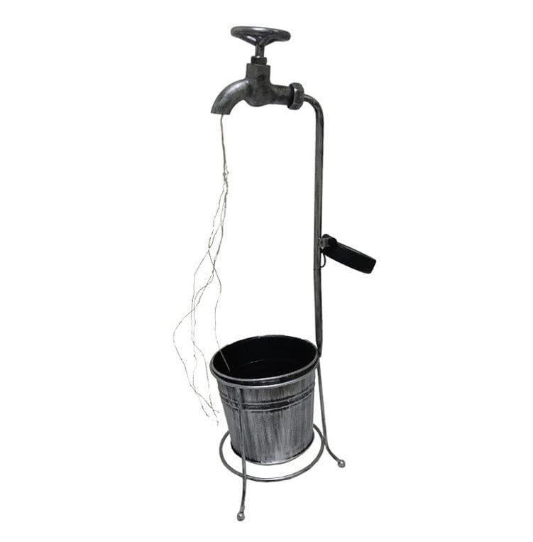 image-Solar Powered Watering Can Style Fairy LED Strands Light Water Faucet Planter Lamp Outdoor Lawn Garden Art Decoration