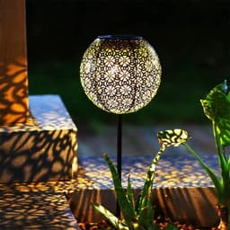 image-Garden Decoration Solar Wrought Iron Ground Ball Lamp