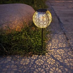 image-Garden Decoration Solar Wrought Iron Ground Ball Lamp