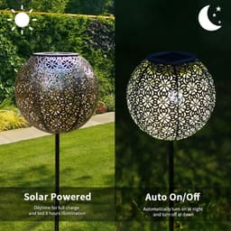 image-Garden Decoration Solar Wrought Iron Ground Ball Lamp