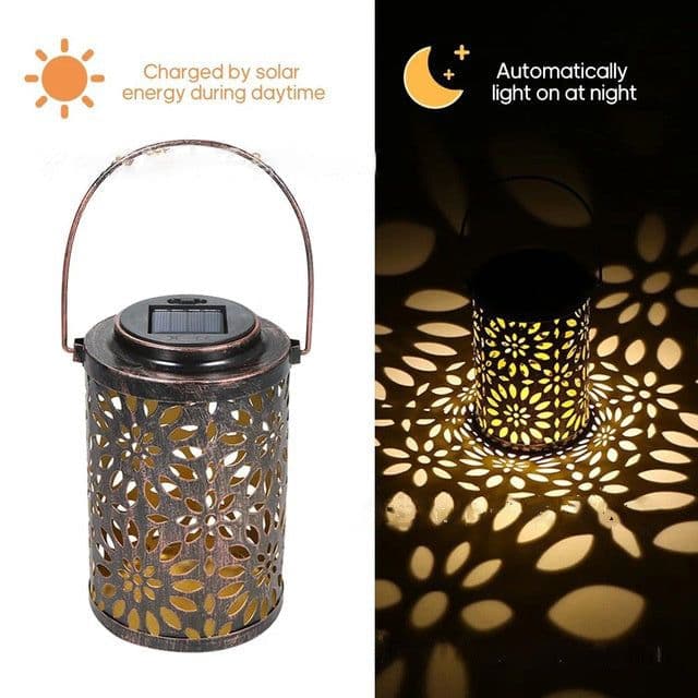 image-Garden Decoration Solar Wrought Iron Ground Ball Lamp