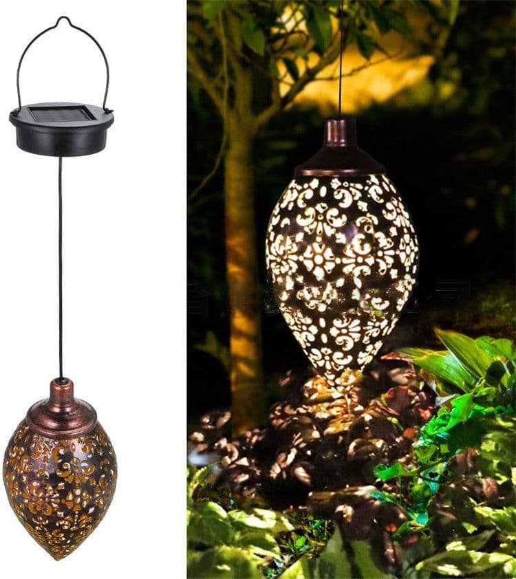 image-Garden Decoration Solar Wrought Iron Ground Ball Lamp