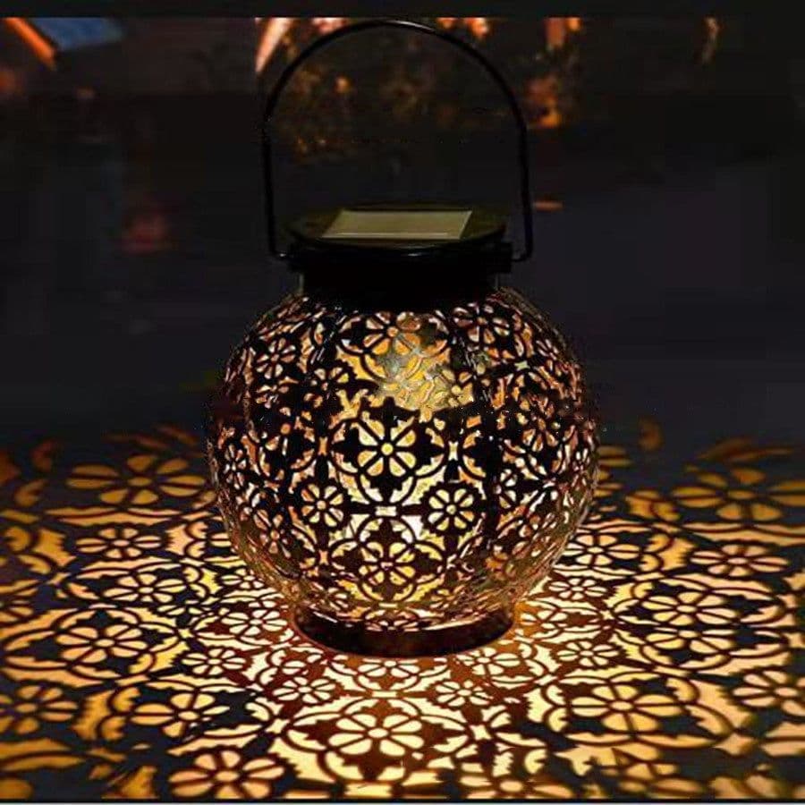 image-Garden Decoration Solar Wrought Iron Ground Ball Lamp