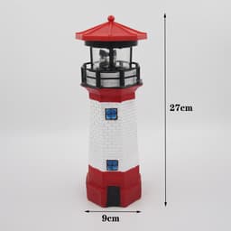 image-Lighthouse Shape Solar LED Light Garden Fence Yard Outdoor Decoration