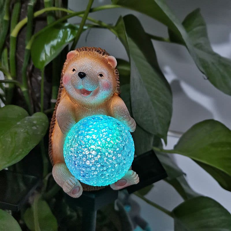 image-Outdoor Courtyard Solar Hedgehog Lawn Lamp