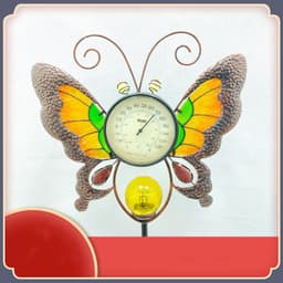 image-Solar Thermometer Garden Lawn Patio Temperature Gauge Glow In Dark Garden Stake Decor