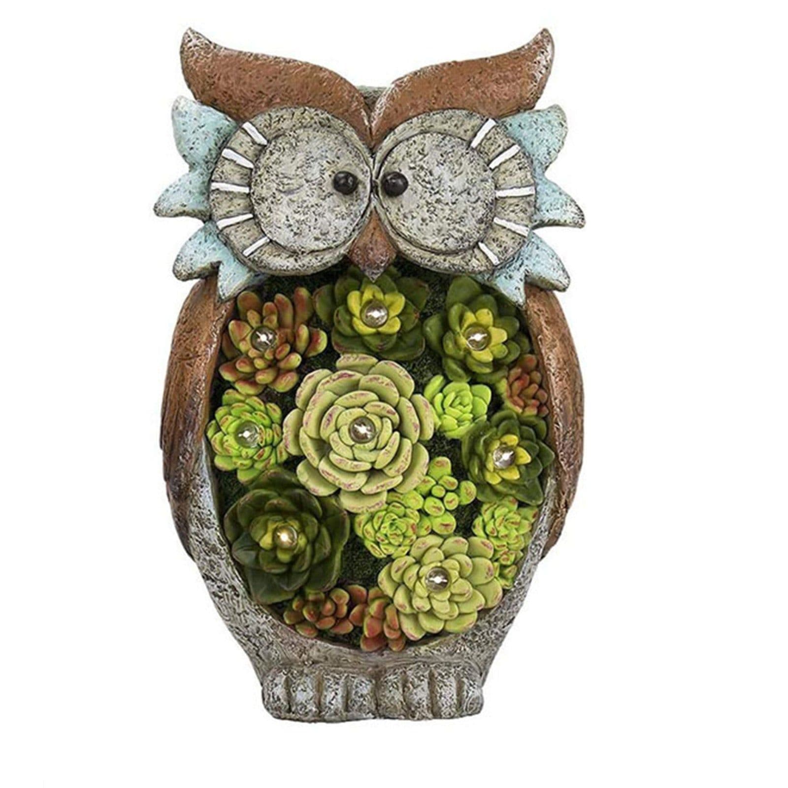 image-Solar Owl Led Light Outdoor Decorative Light Courtyard Decoration Resin Crafts Courtyard Lawn Night View Gift Lighting Decoration