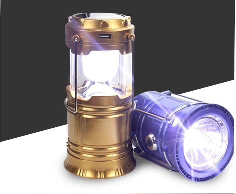 image-Outdoor Camping Light Solar Rechargeable LED Emergency Light Colorful With Fan