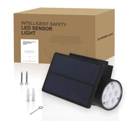 image-30led Solar Round With Rotating Two-head Spotlight Solar Garden Light Garden Light