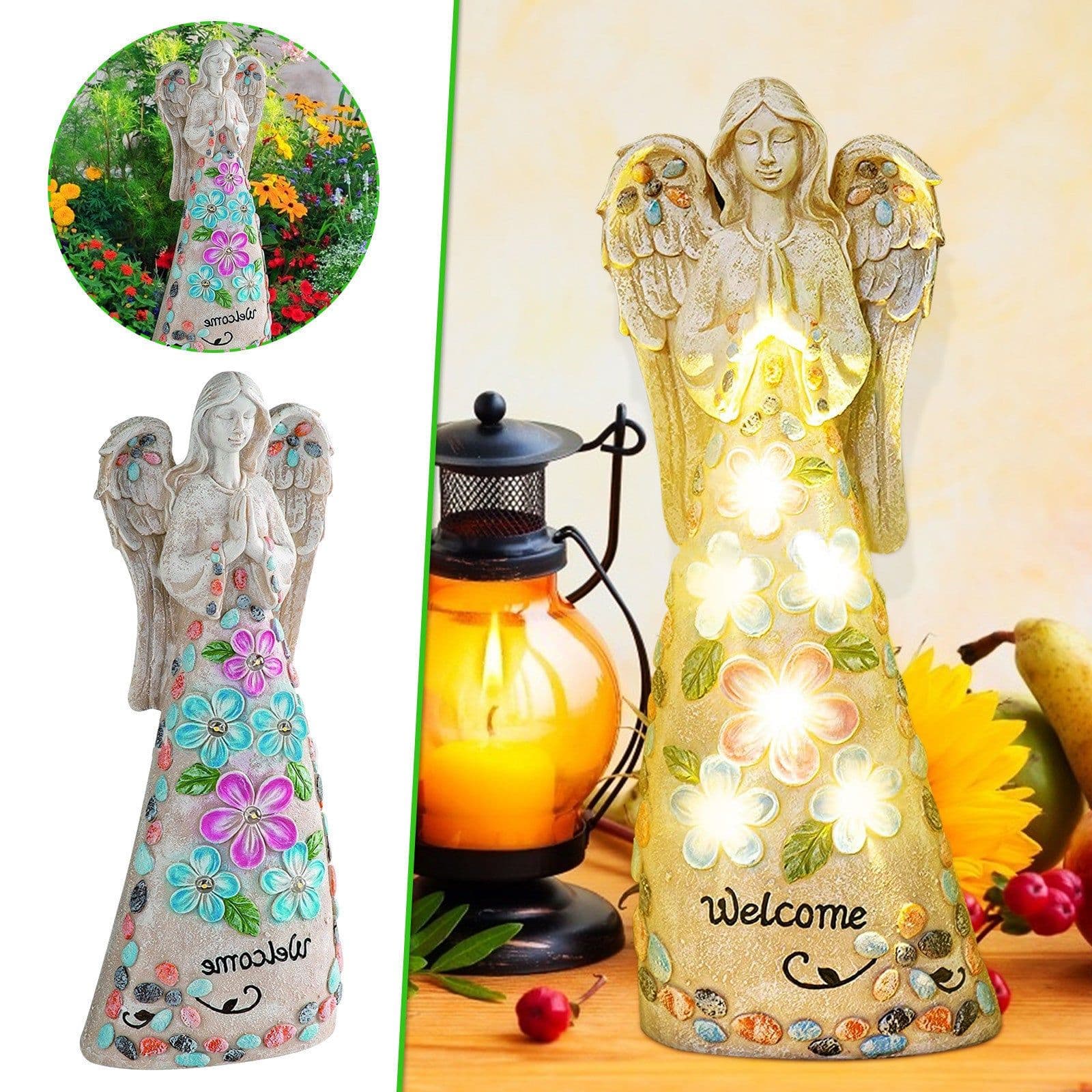 image-Angel Resin Lamp LED Angel Statue Lamp