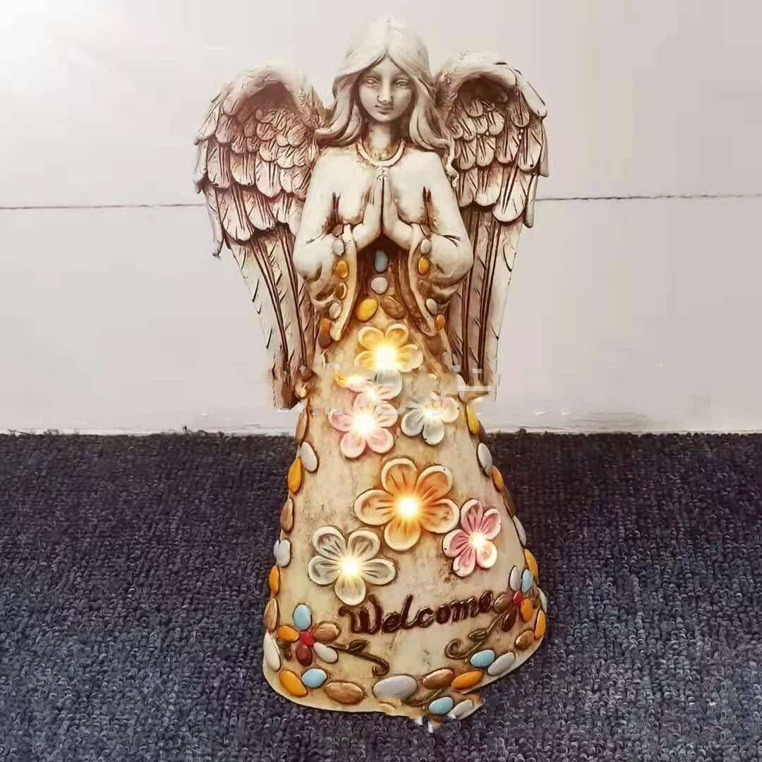 image-Angel Resin Lamp LED Angel Statue Lamp