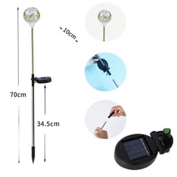 image-LED Ball Lawn Light Stainless Steel Pole Solar Luminous Ball Landscape Light