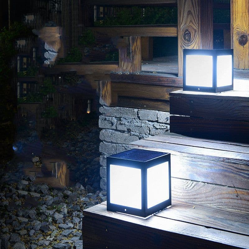 image-European Style Column Head Lamp Outdoor Villa Courtyard Wall Lamp Solar Wall Lamp