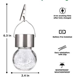 image-Outdoor Solar Glass Ball Chandelier