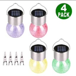 image-Outdoor Solar Glass Ball Chandelier