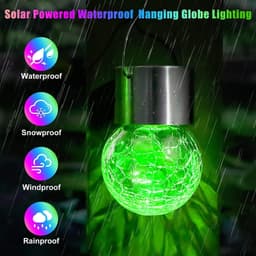 image-Outdoor Solar Glass Ball Chandelier