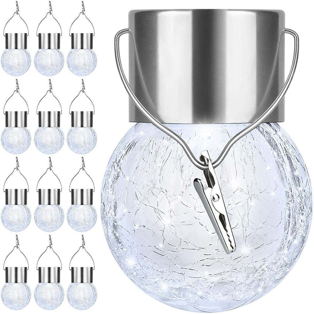 image-Outdoor Solar Glass Ball Chandelier
