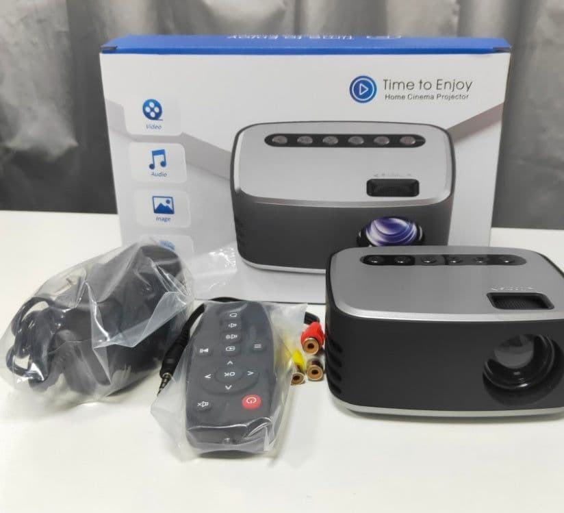image-Mini Projector Led Home Theater Video Beamer Black