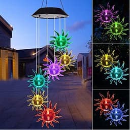 image-Outdoor Solar Wind Chime Lamp Hummingbird Butterfly Ball Wind Chime Garden Decoration