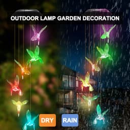 image-Outdoor Solar Wind Chime Lamp Hummingbird Butterfly Ball Wind Chime Garden Decoration