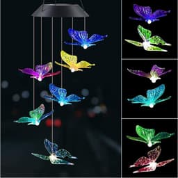 image-Outdoor Solar Wind Chime Lamp Hummingbird Butterfly Ball Wind Chime Garden Decoration