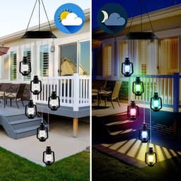 image-Outdoor Solar Wind Chime Lamp Hummingbird Butterfly Ball Wind Chime Garden Decoration