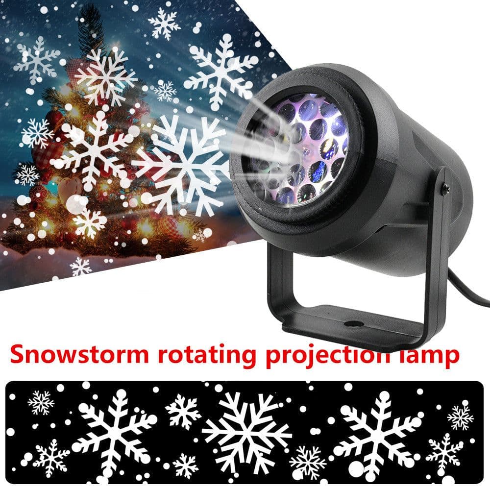 image-Projector Lamp High-brightness Christmas Snowflake Indoor Holiday Decoration Light Rotating