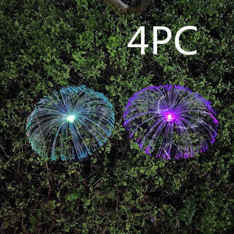 image-Solar Jellyfish Light Fiber Optic Courtyard Christmas Decoration