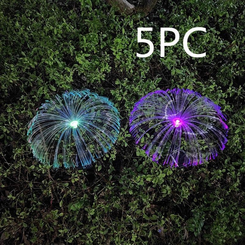 image-Solar Jellyfish Light Fiber Optic Courtyard Christmas Decoration