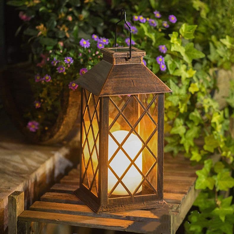 image-Outdoor Solar Wind LED Plastic Lantern