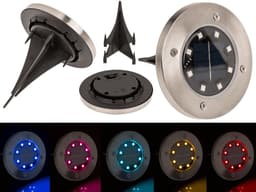 image-Garten Bodenleuchten Mit Solarzelle Und Farbwechselnder LED 4er Set