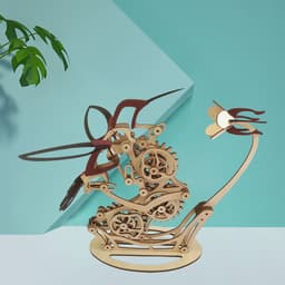 image-Mechanical Hummingbird 3D Stereo Wooden Painting Puzzle Hand-assembled Toys Crafts