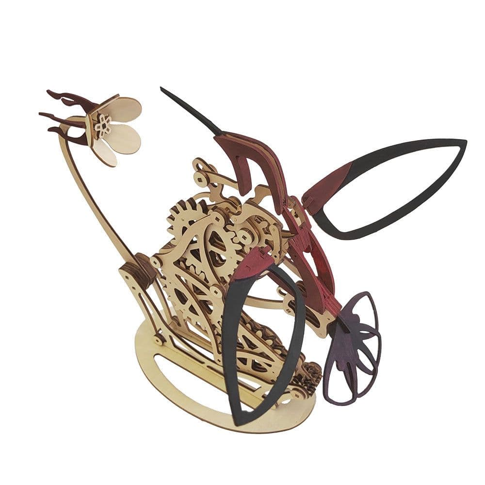 image-Mechanical Hummingbird 3D Stereo Wooden Painting Puzzle Hand-assembled Toys Crafts