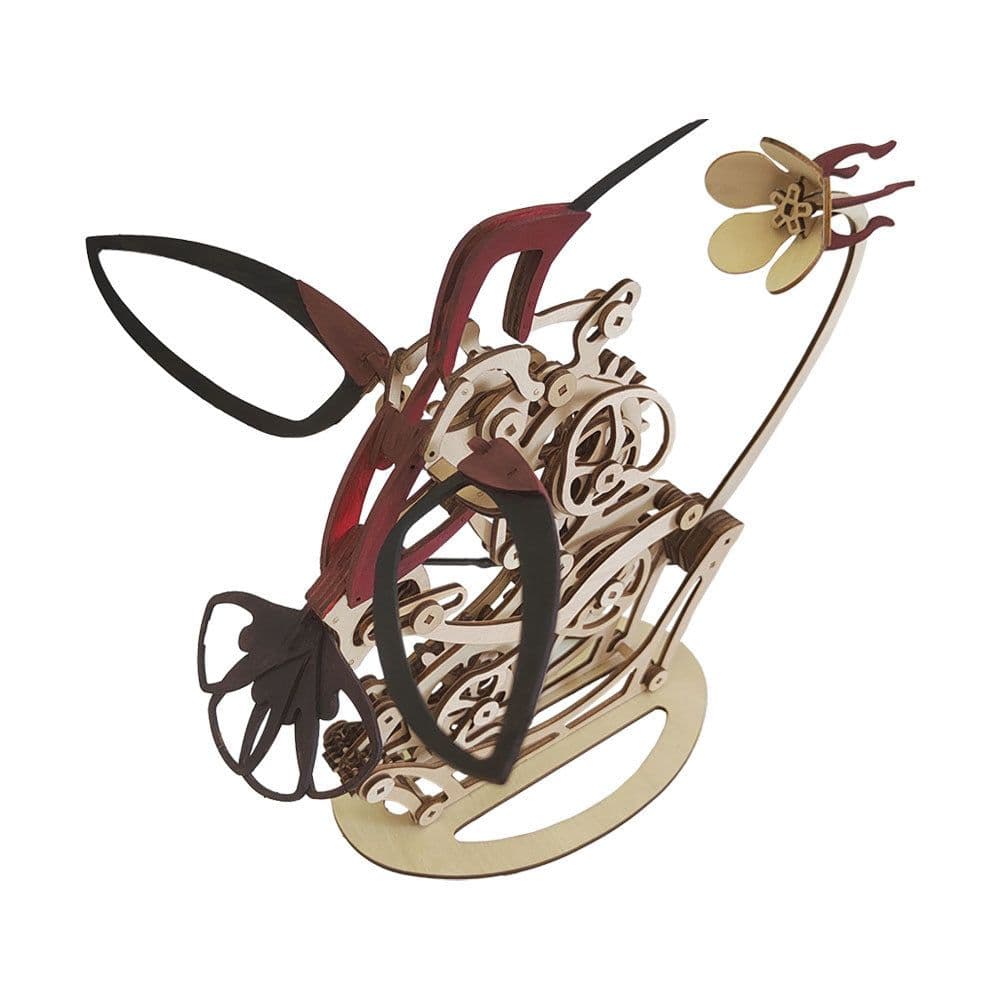image-Mechanical Hummingbird 3D Stereo Wooden Painting Puzzle Hand-assembled Toys Crafts