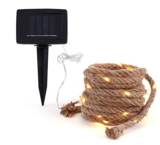 image-Solar Hemp Rope String Copper Wire LED Light