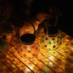 image-Solar Decorative Wave Point Outdoor Waterproof Small Night Light
